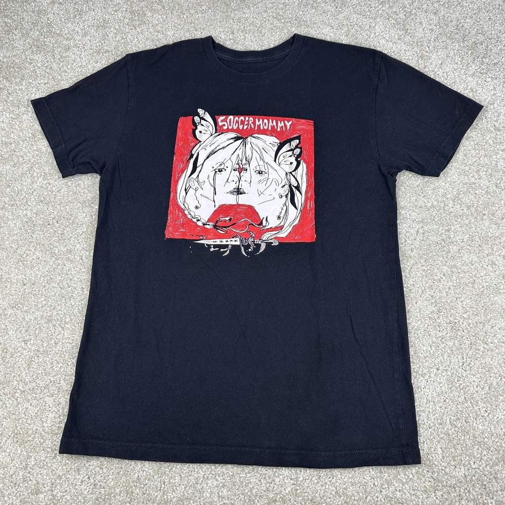 Soccer Mommy Band T-Shirt Small Black Cotton Graphic Tee Indie Rock Merch Emo